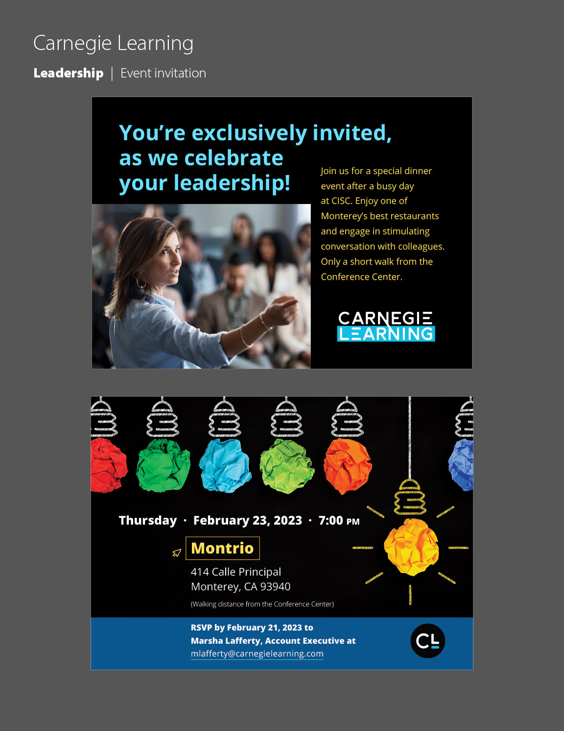 Carnegie Learning invitation